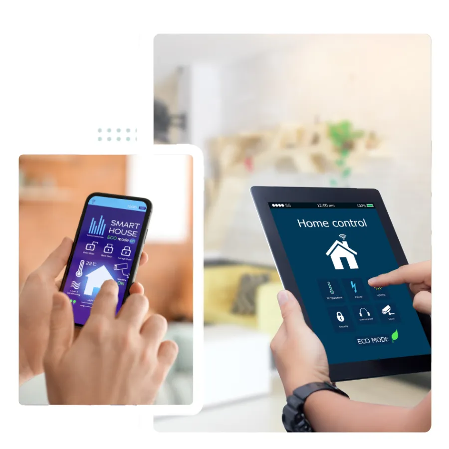 Red Málaga | Instalación de Sistemas de Domótica tablet y telefono con app de control de hogar